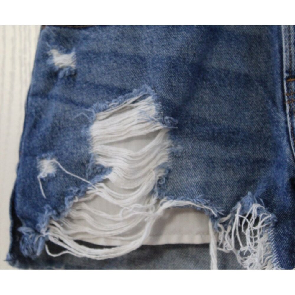 Abercrombie & Fitch The Boyfriend Short Mid Rise Distressed Raw Hem Size 27/4 - Picture 5 of 7